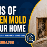 Hidden mold behind a damaged wall showing signs of moisture and water damage in a New Jersey home