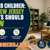 Featured image for Mold and Children showing a child’s playroom with indoor air quality, hidden moisture, and musty odor icons with Mold Men NJ branding.