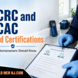 Featured image for IICRC and ACAC Mold Certifications showing a mold professional reviewing a certification checklist near a wall with moisture concerns.