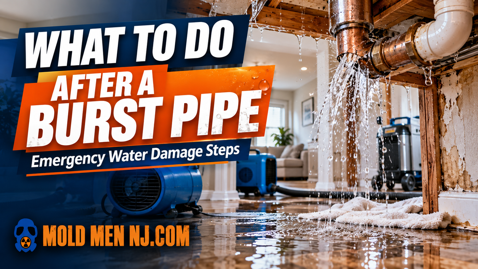 What to do after a burst pipe and emergency water damage cleanup