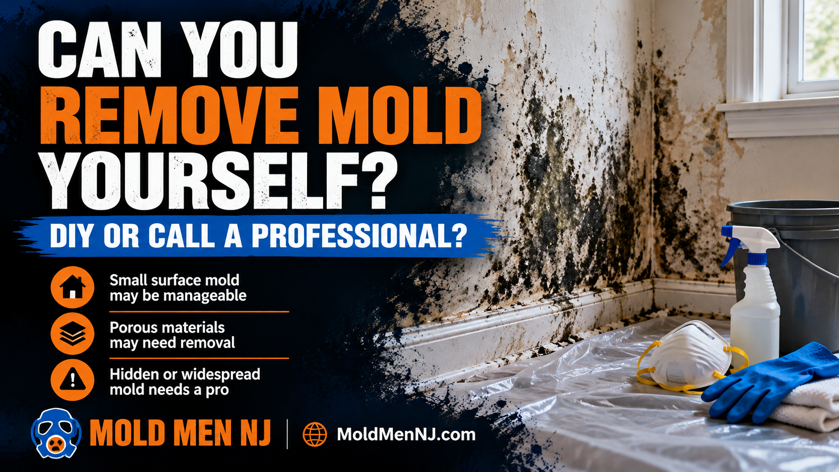 Can You Remove Mold Yourself? DIY vs professional mold removal guide from Mold Men NJ